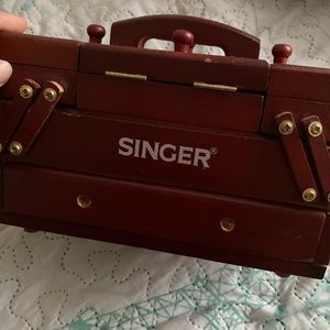 Singer Sewing Wooden Box